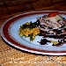 Millefoglie di tonno con radicchio e scaglie di cacio cavallo in salsa di pere all'aglio - -