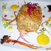 Baccal� in crosta con crema di patate agra allo zafferano, salsa di pomodoro San Marzano um� e maionese di baccal� - -