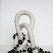 -COLLANA LUNGA  - - Agata Nera - Perle Sintetiche - Argentone 