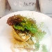 Roll� di branzino d'amo con trombette e finferli su letto di finocchi saltati - -