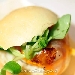 -Panino alla Carbonara :
Panino di Latte Nobile, tuorlo bruciato, polvere di cozze,pancetta , mousse di Parmigiano Reggiano, valeriana - -