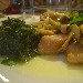 Maialino con funghi e broccoli saltati - -