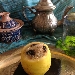Il meglio dei due mondi (pesce spada con olive, zafferano e limoni confit, racchiusi in uno scrigno di limone) - -