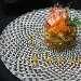 Zuppa cuata con gamberi e bottarga di muggine su crema di pecorino e coulis di pomodoro camone di Sardegna - -