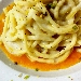Cacio e Pepe su Crema di Zucca e Pistacchi di Bronte - -