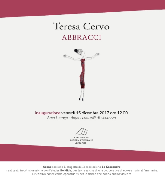 -locandina abbracci - immagine in primo piano dell'Articolo: Inaugurazione della mostra di Teresa Cervo. Abbracci, undici lavori per celebrare immagine in primo piano