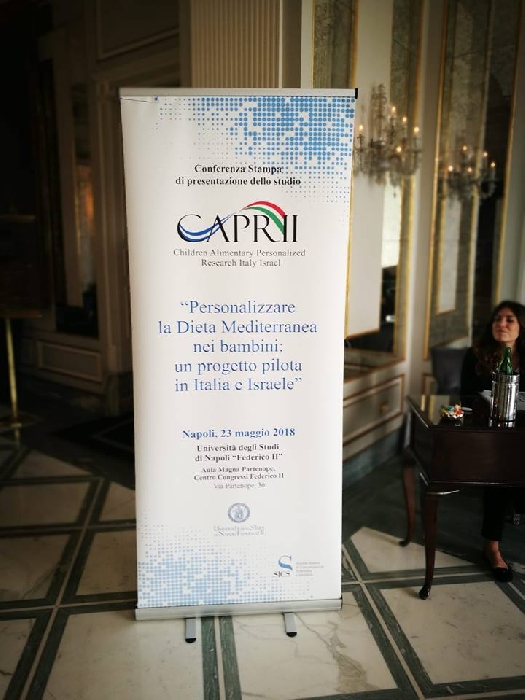 -roll up progetto capriii - immagine in primo piano dell'Articolo: LA DIETA MEDITERRANEA PERSONALIZZATA NEI BAMBINI.
AL VIA DA MAGGIO LO STUDIO CAPRII
La nuova frontiera dell’alimentazione: creare algoritmi per elaborare diete personalizzate nella popolazione pediatrica, ottenuti confrontando la Dieta Mediterranea con una dieta standard
(ChildrenAlimentaryPersonalizedResearchItalyIsrael)
immagine in primo piano