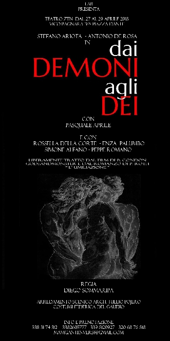 Dai demoni agli dei in scena allo ZTN - immagine in primo piano dell'Articolo: Sarà in scena allo ZTN, venerdì 27, sabato 28 e domenica 29 aprlie lo spettacolo diretto da Diego Sommaripa Dai demoni agli dei, liberamente tratto dal film Gods and Monster di B. Condon e L'Umiliazione di P. Roth immagine in primo piano