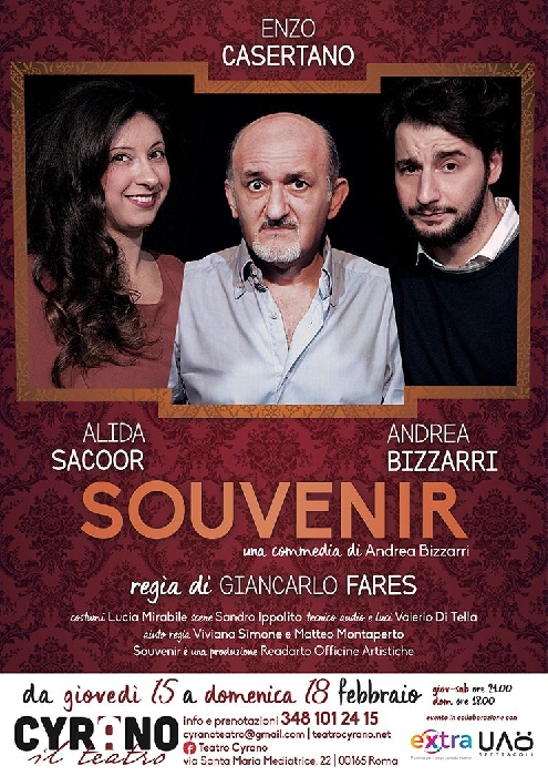 Locandina Souvenir - immagine in primo piano dell'Articolo: Souvenir al Teatro Cyrano di Roma dal 15 al 18 febbraio immagine in primo piano
