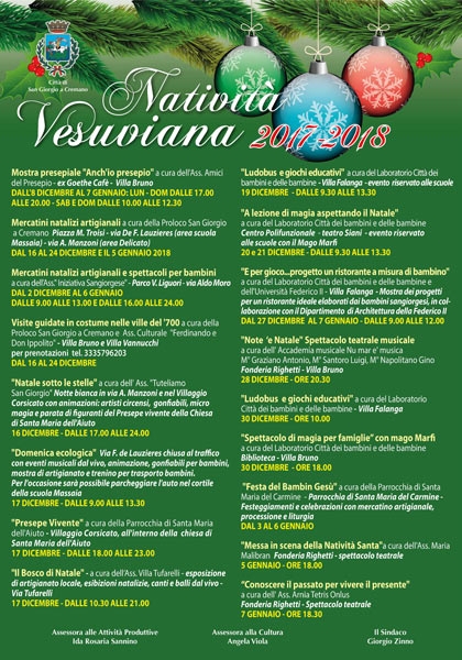 Natività vesuviana - immagine in primo piano dell'Articolo: San Giorgio a Cremano. Natività Vesuviana 2017-2018 Notte bianca, mercatini e spettacoli per tutti Decine di eventi fino al 7 gennaio immagine in primo piano
