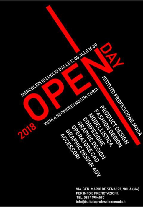 Open Day - immagine in primo piano dell'Articolo: 18/07 ore 12:00 - Istituto Professionale Moda - Nola (NA) - Conferenza stampa di inaugurazione OPEN DAY 2018 immagine in primo piano