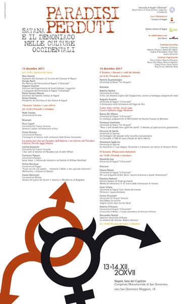 Paradisi Perduti - immagine in primo piano dell'Articolo: CONVEGNO PARADISI PERDUTI SATANA E IL DEMONIACO NELLE CULTURE OCCIDENTALI 13-1 4 DICEMBRE NAPOLI immagine in primo piano